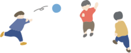ボール遊びをする園児のイラスト