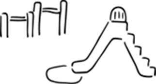 滑り台と鉄棒のイラスト