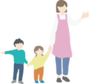 先生と園児のイラスト